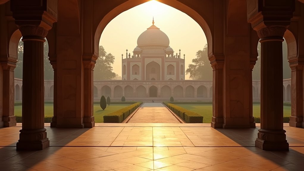early morning serene mausoleum