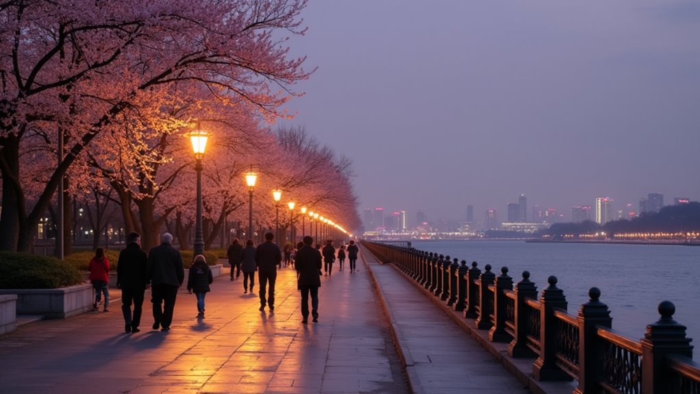 evening riverside border views