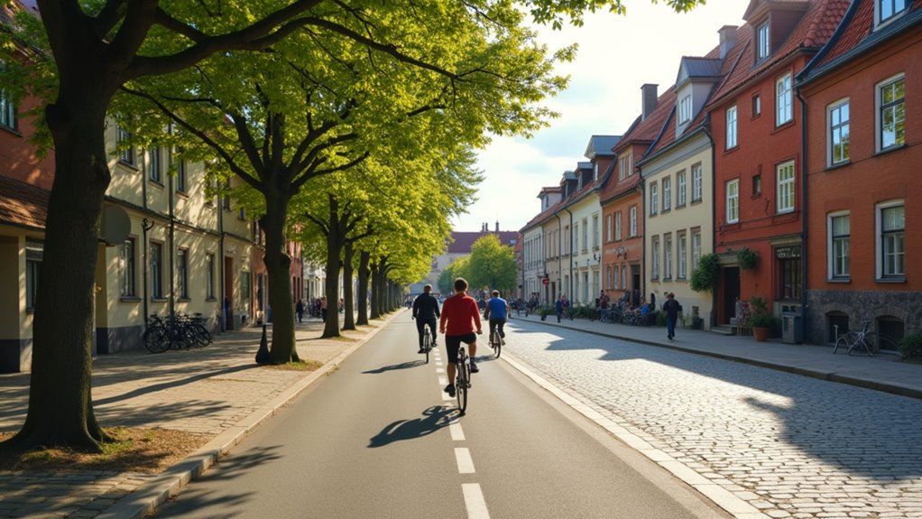 extensive cycling infrastructure and usage