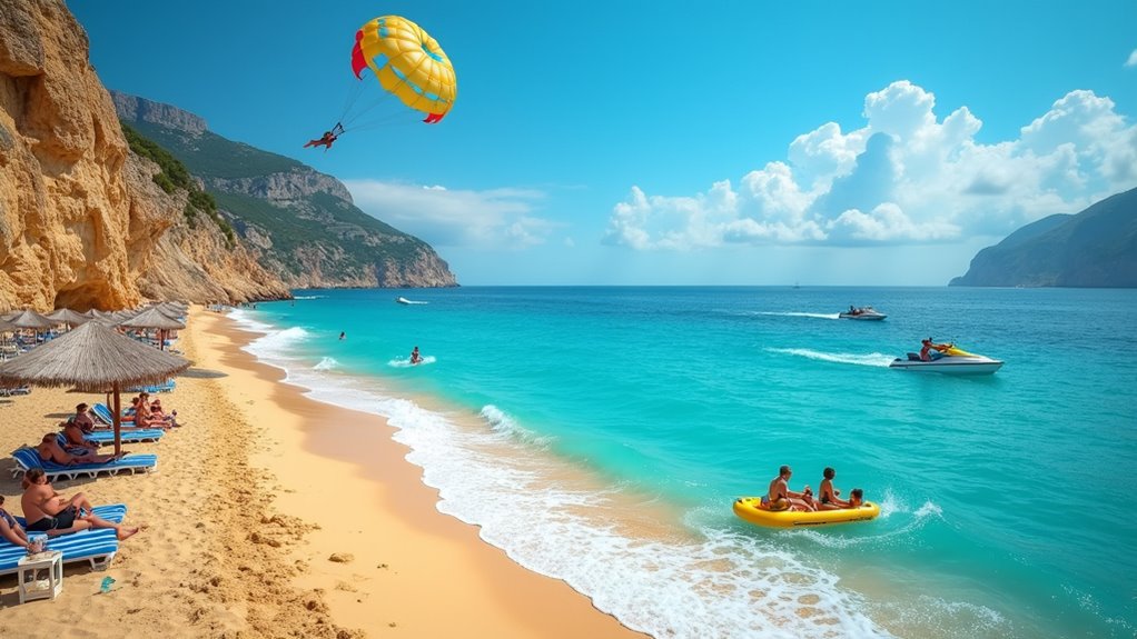 family friendly beach with water sports