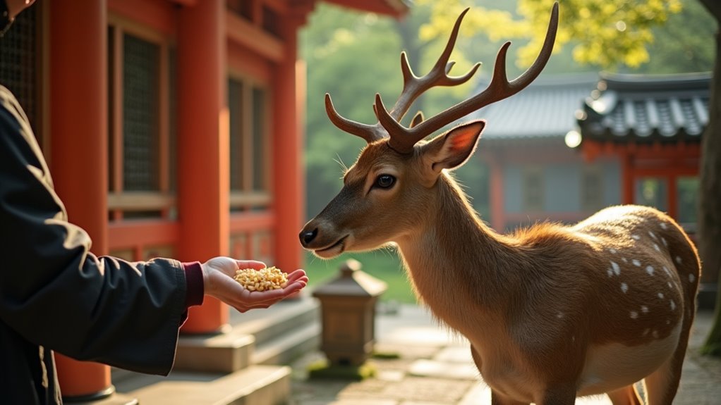 feed deer at historic nara