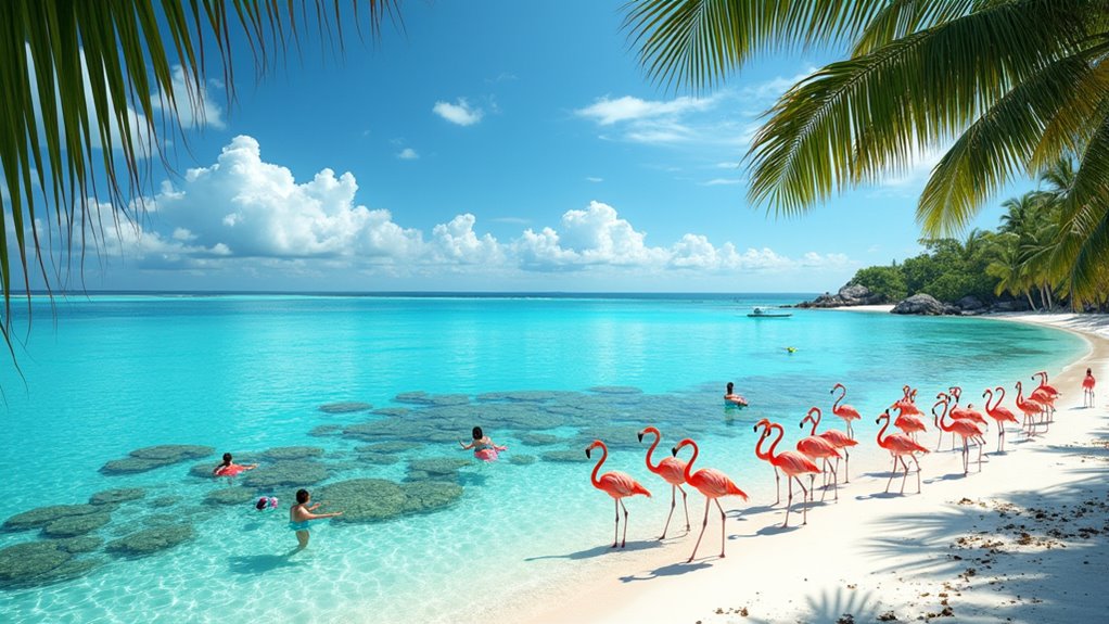 flamingos snorkel private beaches