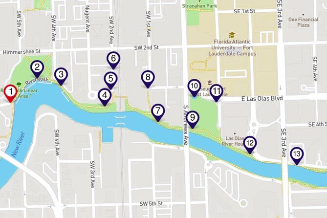 Fort Lauderdale Riverwalk Self-guided Audio Walking Tour - Highlights of the Itinerary