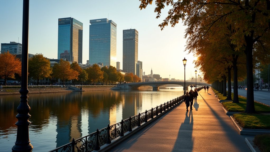 frankfurt skyline river walk