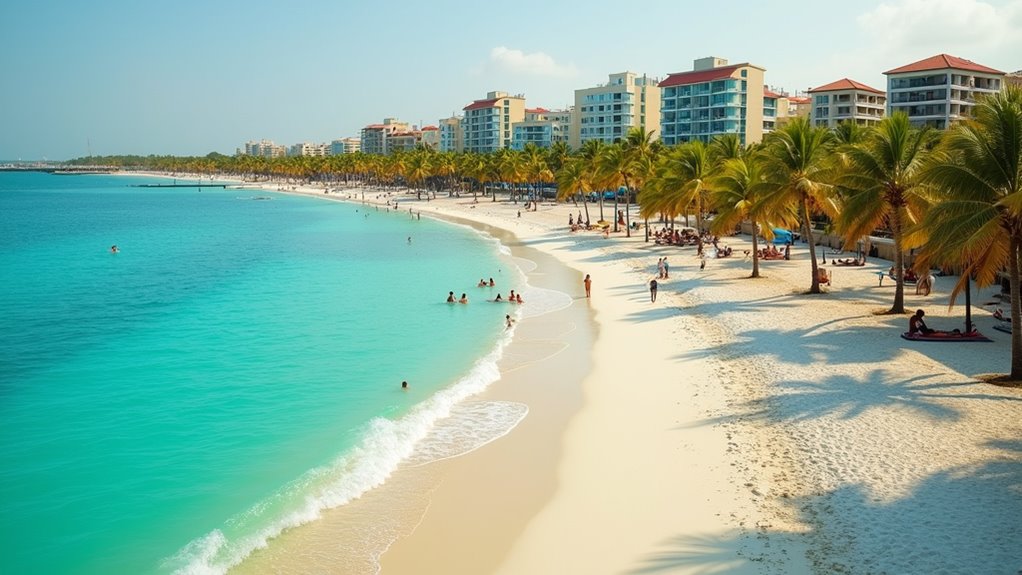 free beach with amenities
