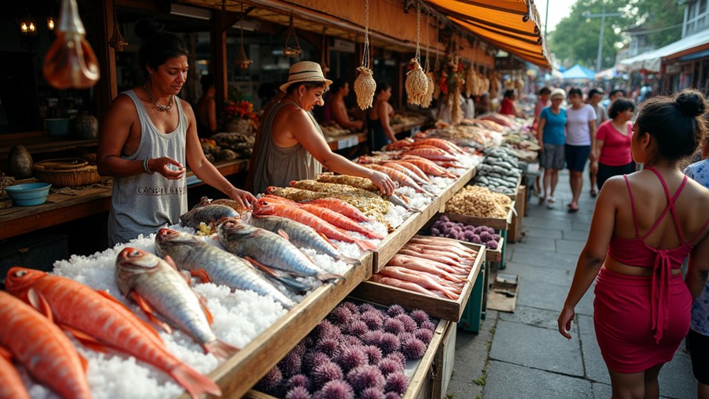fresh seafood and crafts market