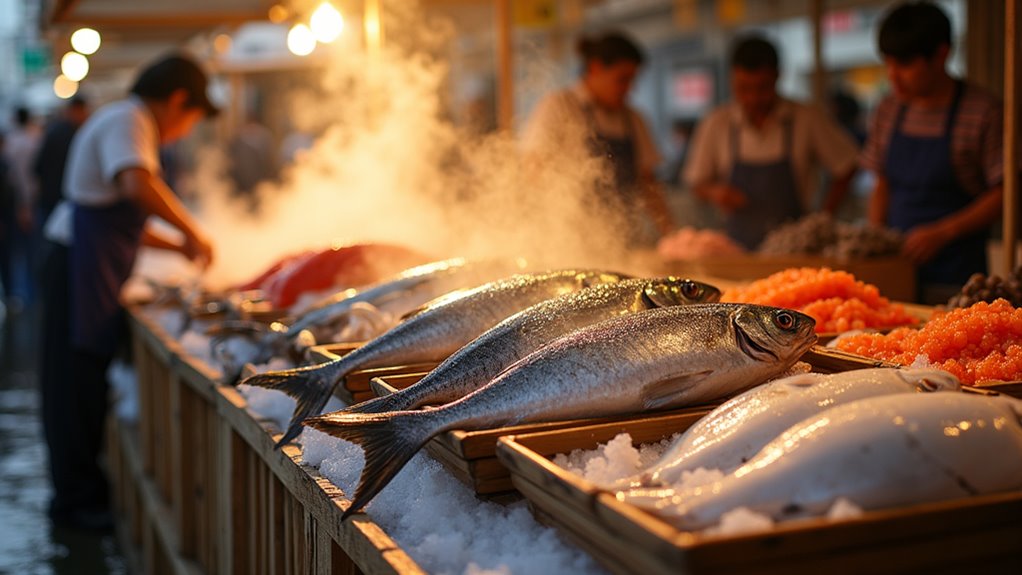 fresh seafood morning market