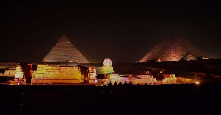 From Cairo: Giza Pyramids Tour with Light Show and Transfer - Detailed Breakdown of the Tour