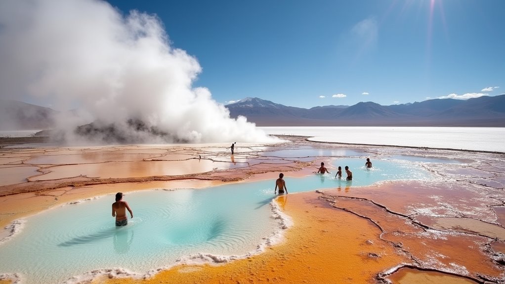 geysers hot springs vivid colors