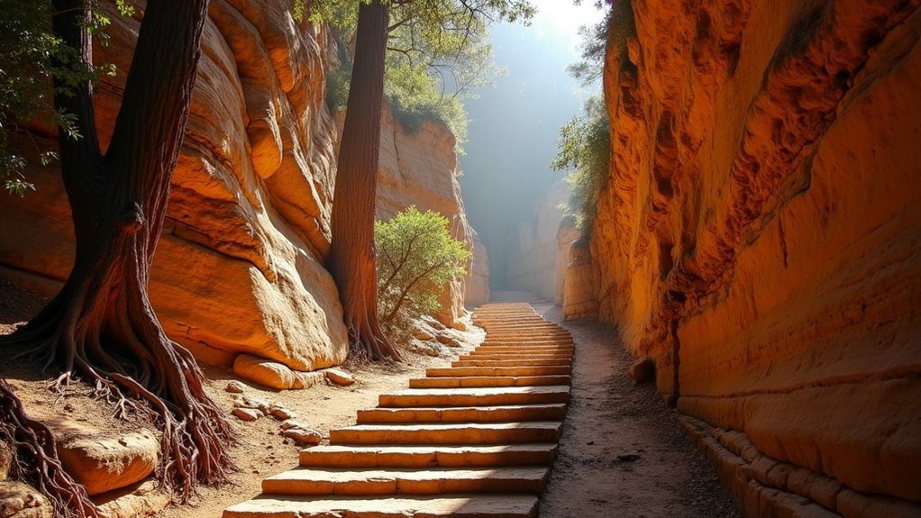giant stairway sandstone descent