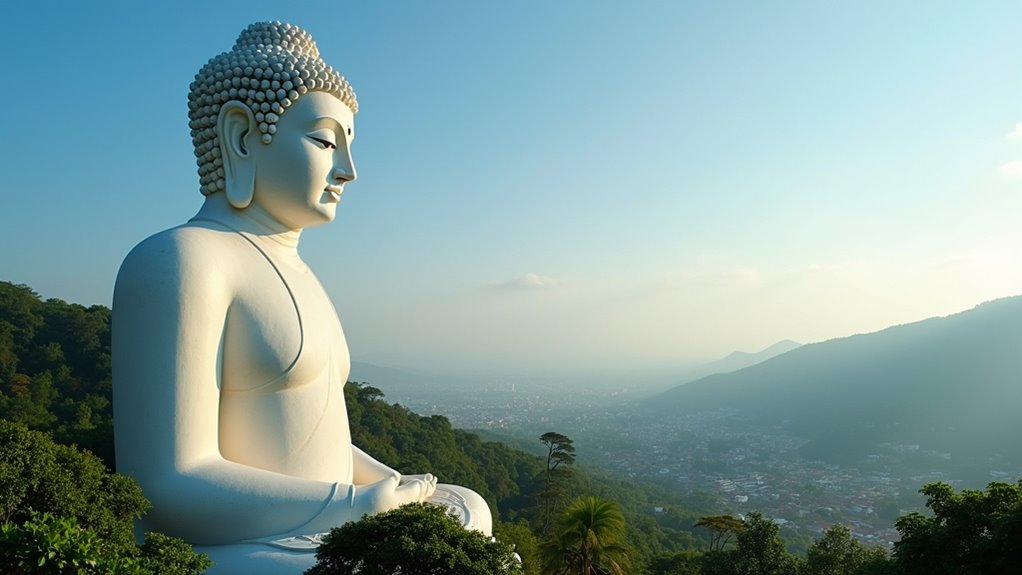 giant white buddha view