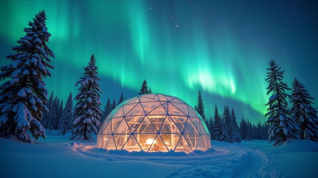 glass igloos for aurora viewing