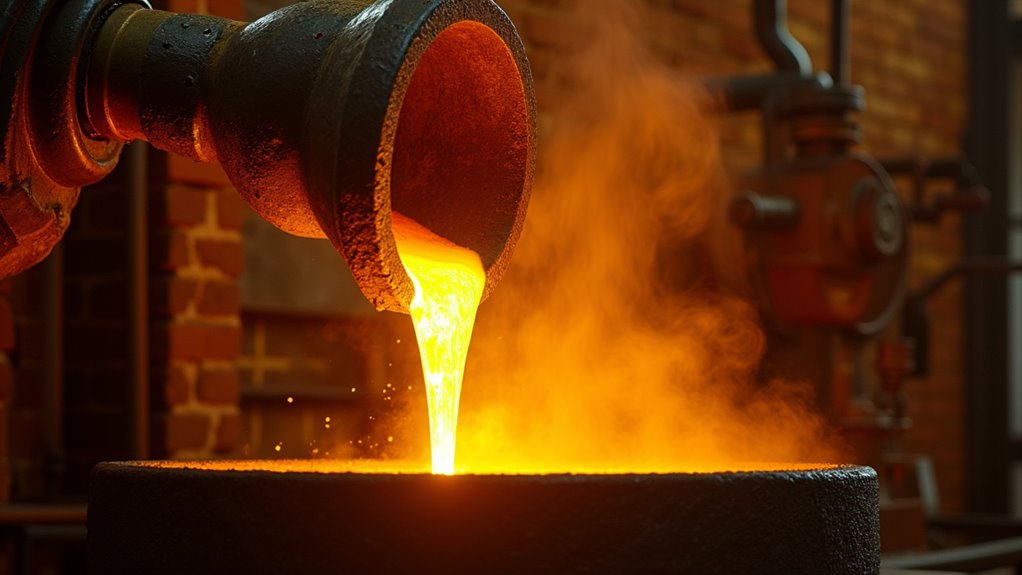 gold pouring and gold collection