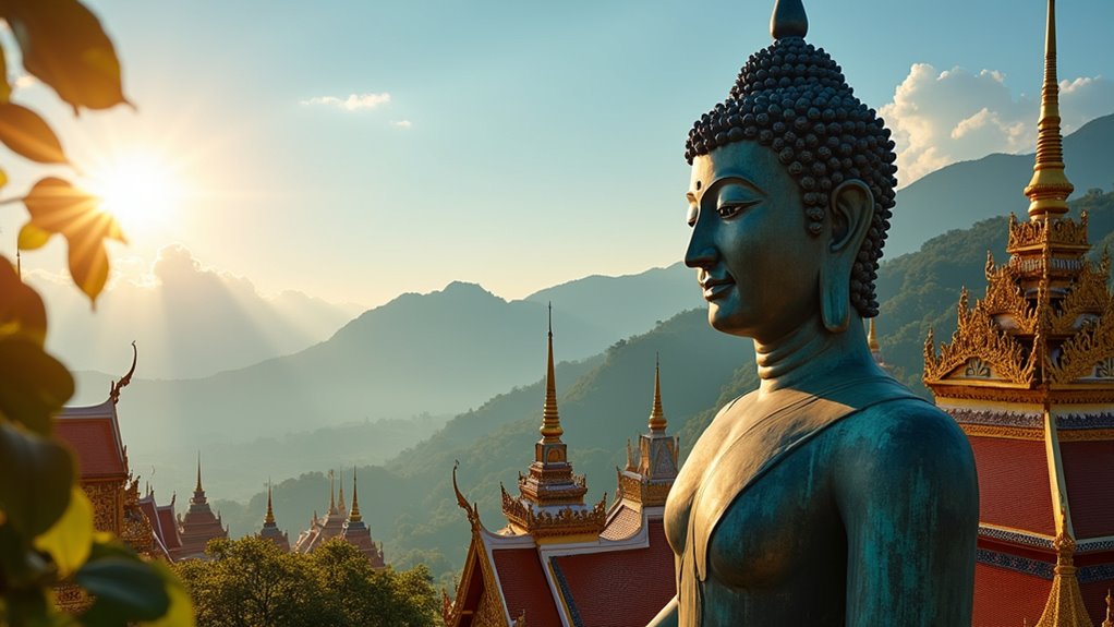 golden buddha on hill