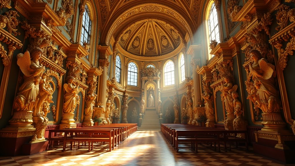 golden interior azulejos opulence