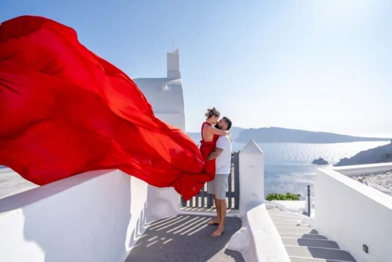 Group Flying Dress Photoshoot - Santorini - The Practicalities and Logistics