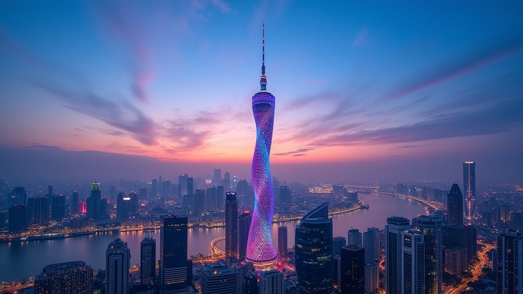 guangzhou skyline panoramic views