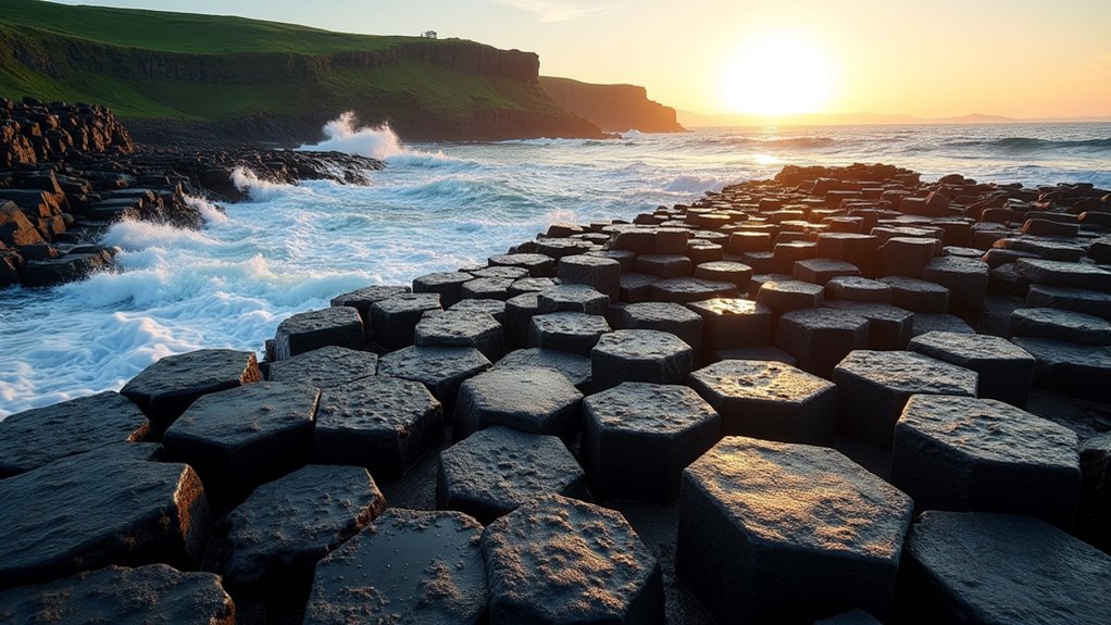 hexagonal basalt columns formation
