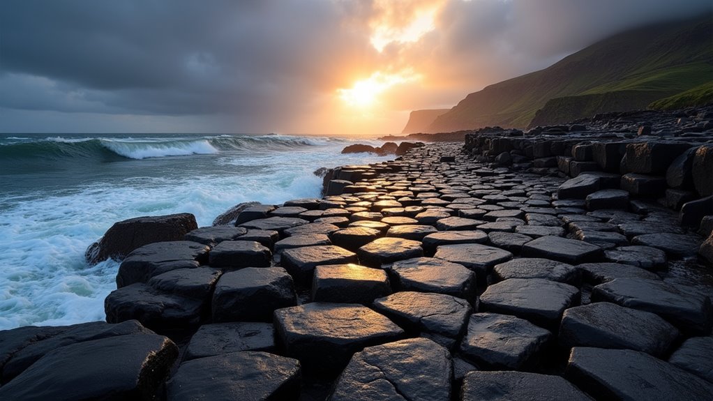 hexagonal basalt columns formation