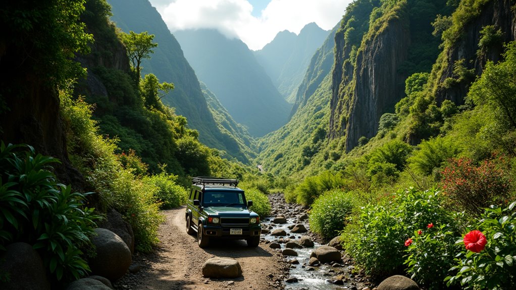 hidden valleys and rugged terrain