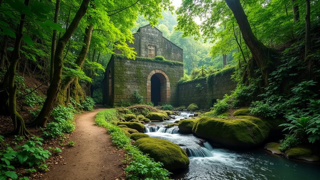 hiking waterfalls ironworks ruins