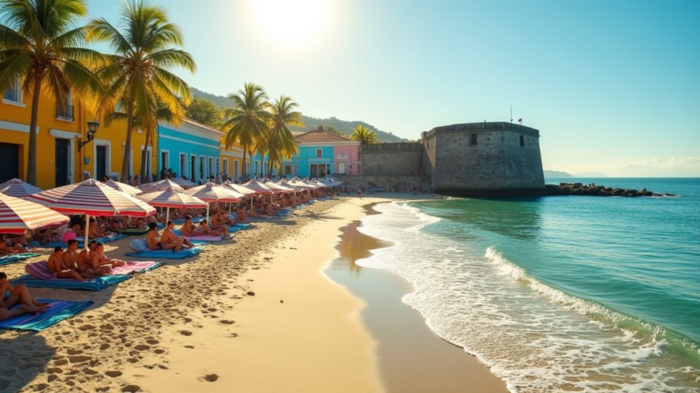 historic beach with lively culture