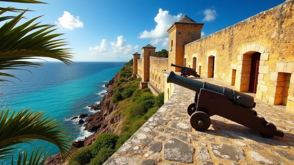 historic caribbean fortress views