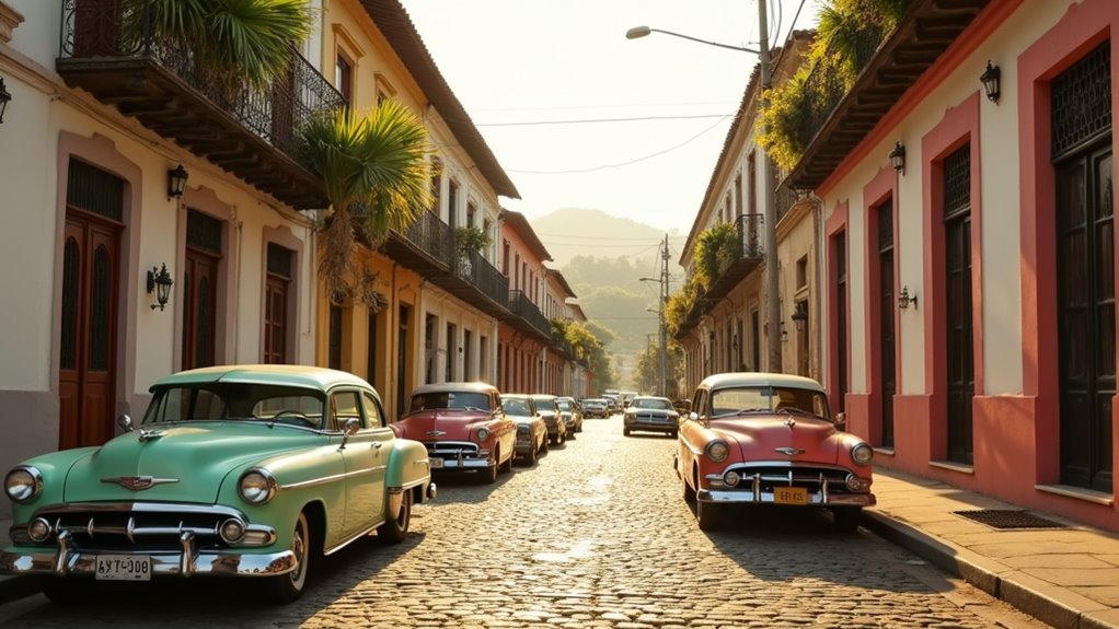 historic cobblestone colonial streets