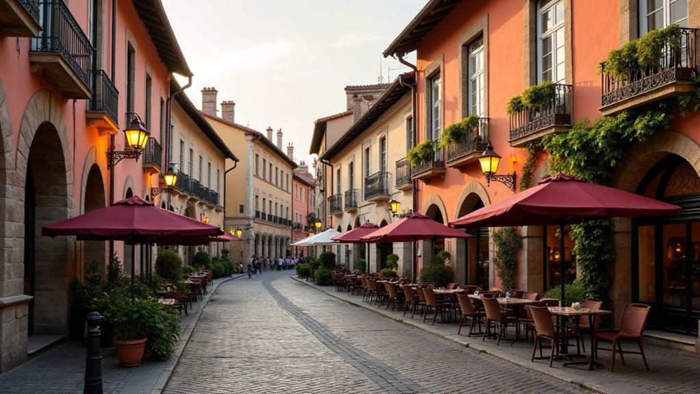 historic cobblestone marketplace dining