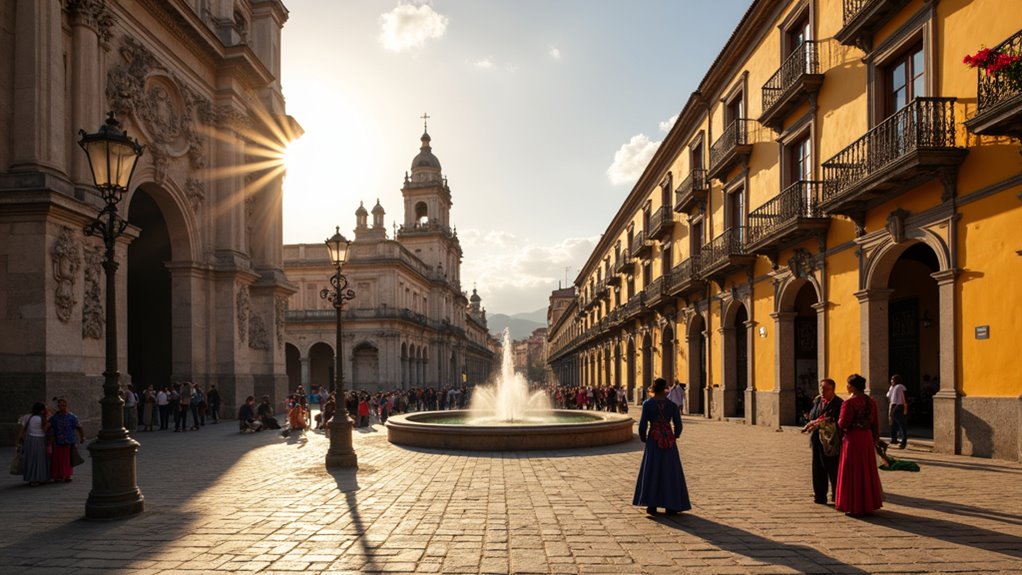 historic plaza with monument