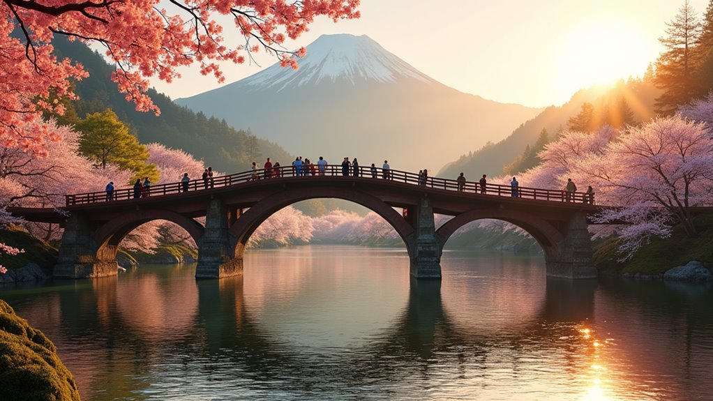 historic wooden arch bridge