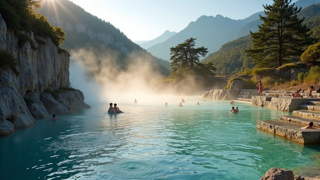 hot springs with mountain views