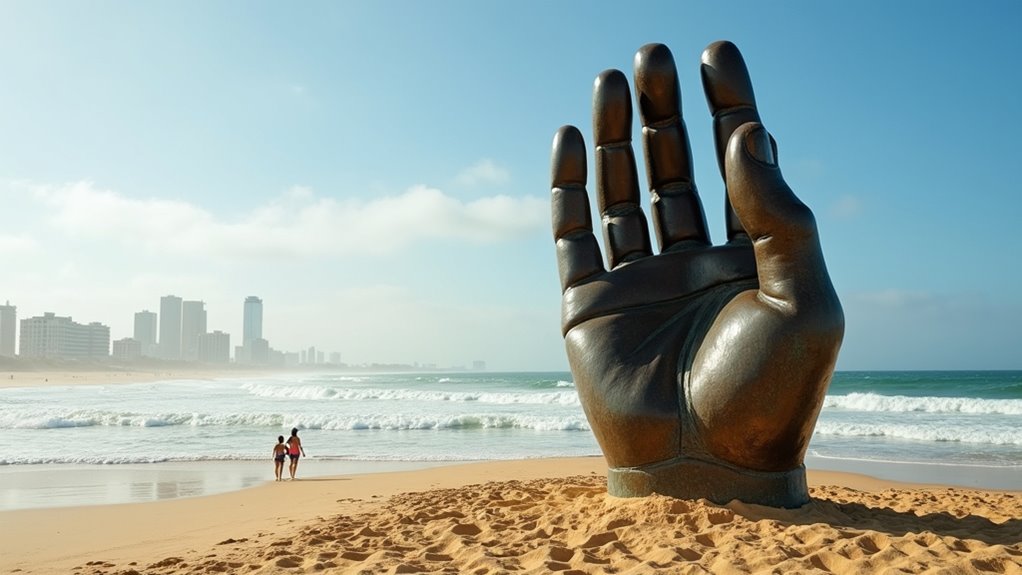 iconic hand sculpture photography