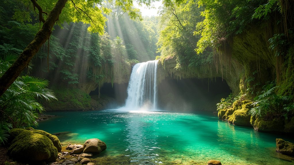jungle hike to waterfall
