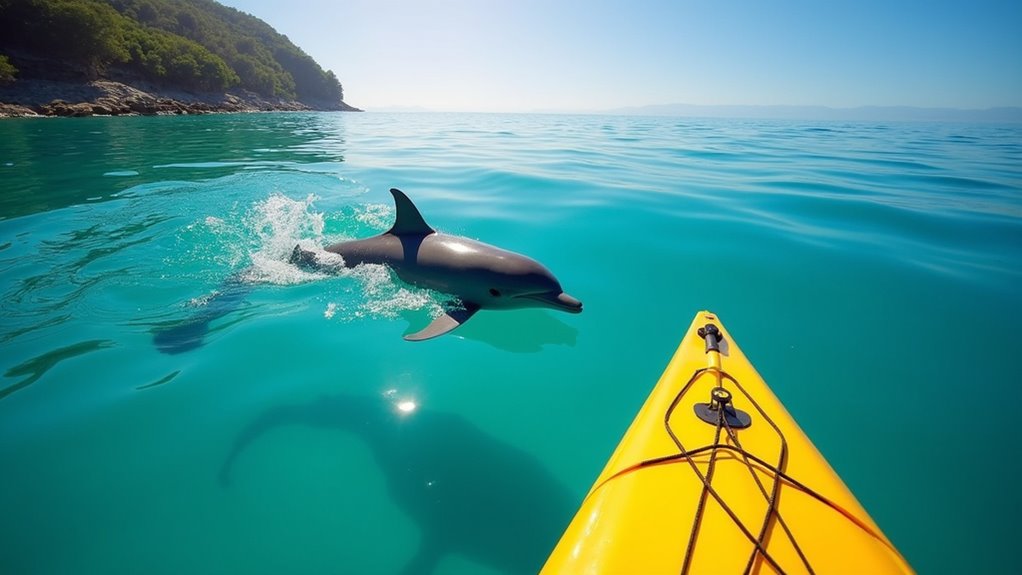 kayak dolphins in byron