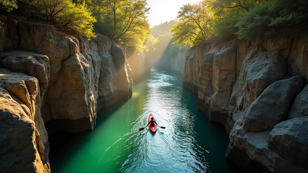 kayak lilo caves adventure