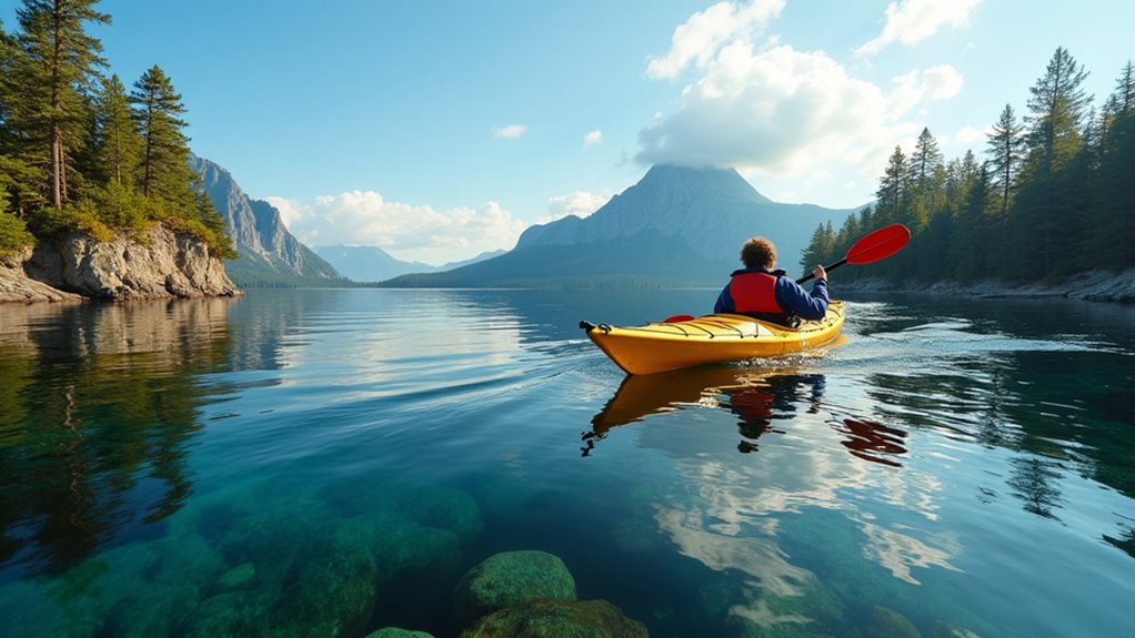 kayaking around pristine islands
