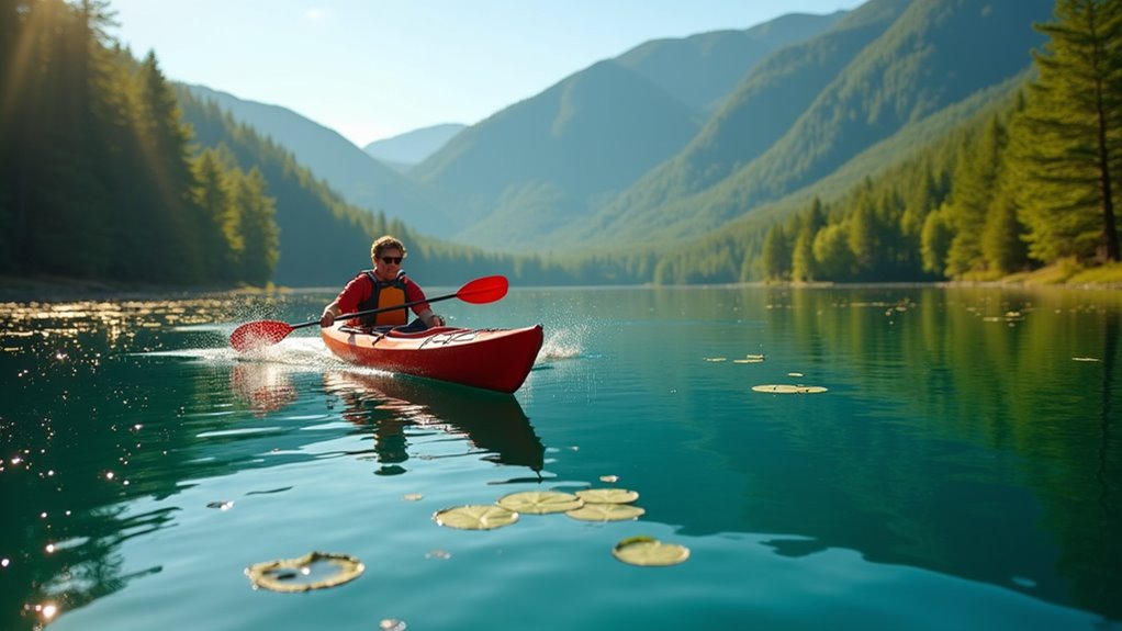 kayaking boating lakes scenery