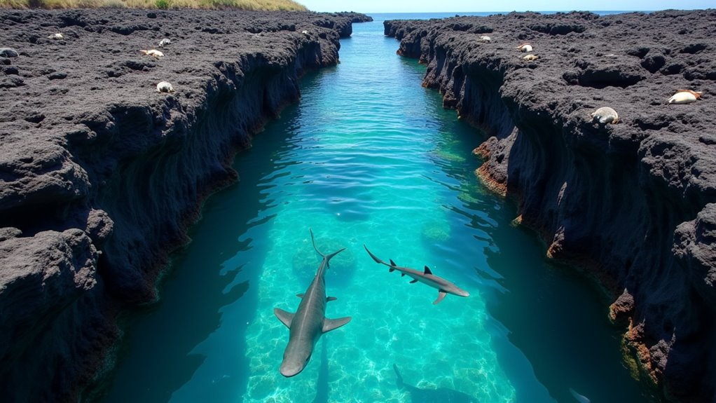 lava channels sharks snorkeling