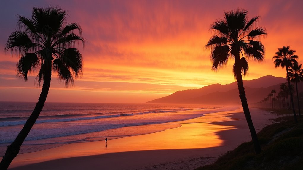 leadbetter beach sunset views
