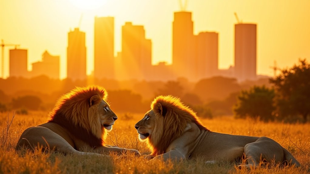lions near nairobi skyline