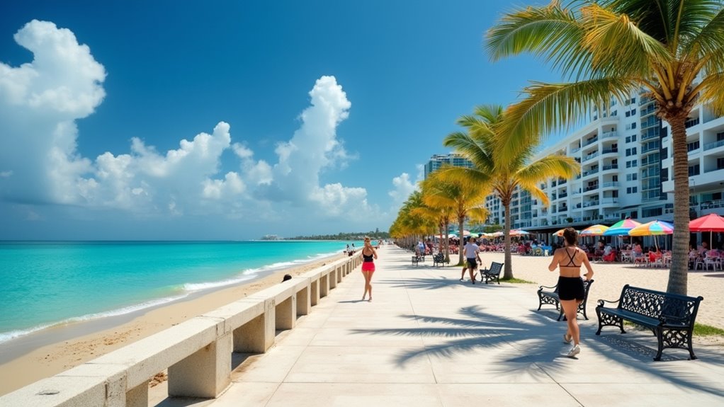 lively seaside promenade activities