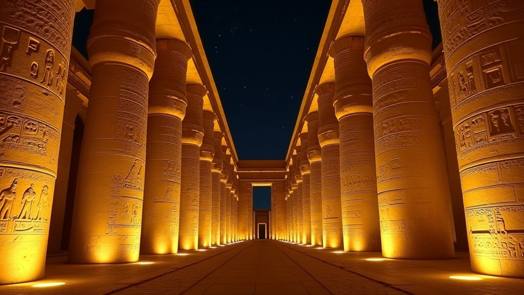 luxor temple nighttime illumination