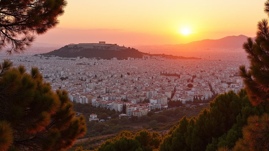 lycabettus hill sunset view