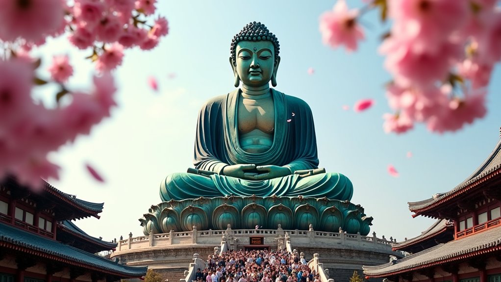 majestic bronze buddha statue
