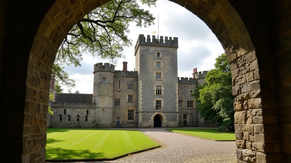 medieval castle with gardens