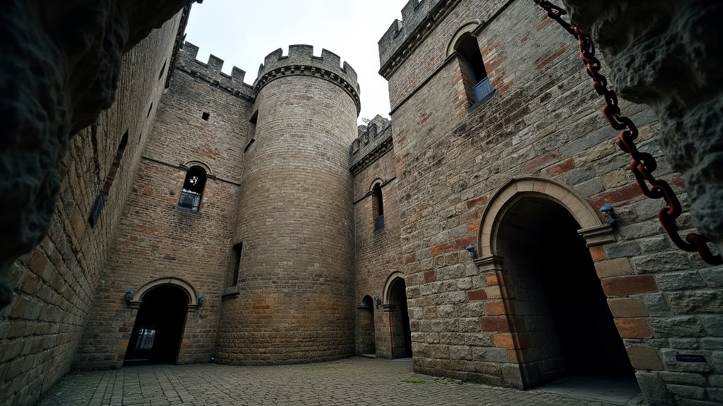 medieval castle with torture exhibits