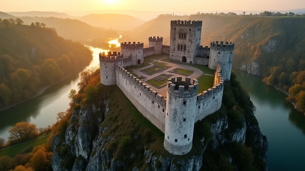 medieval fortress with scenic views