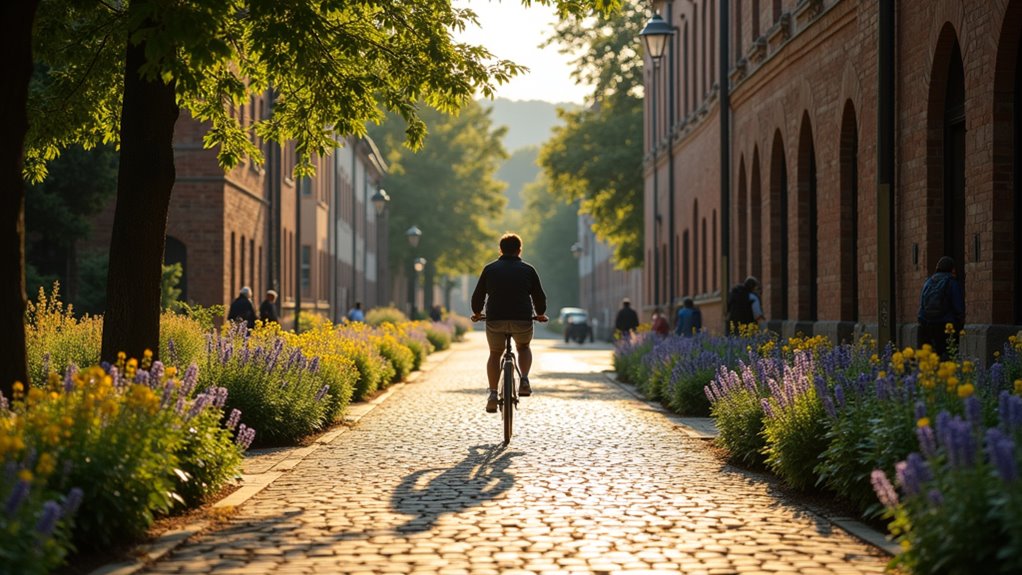 medieval streets and gardens