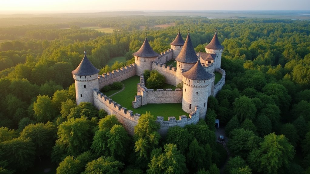 medieval walls and forests
